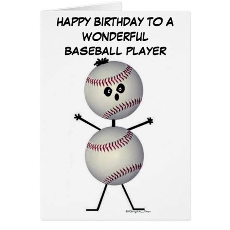 baseball player birthday greeting card zazzle