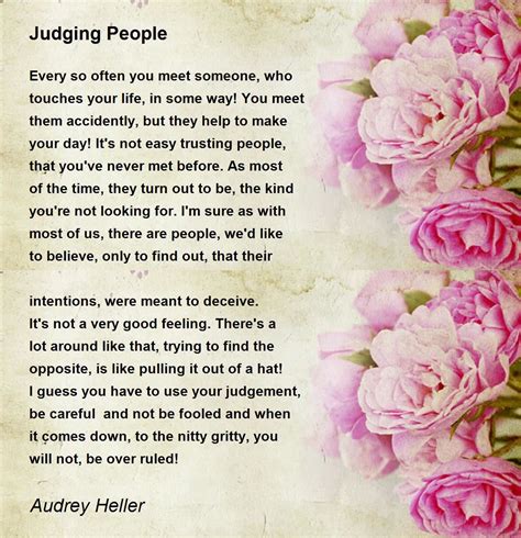judging people judging people poem  audrey heller