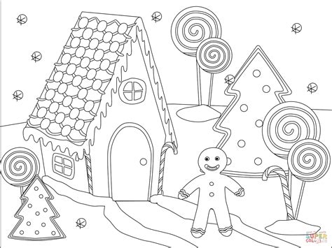 gingerbread  gingerbread house coloring page  printable