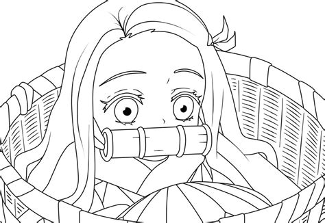 nezuko coloring page  printable coloring pages  kids