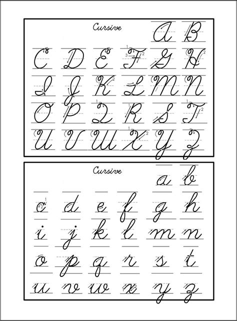cursive alphabet  printable