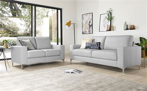 baltimore light grey leather  seater sofa set furniture choice