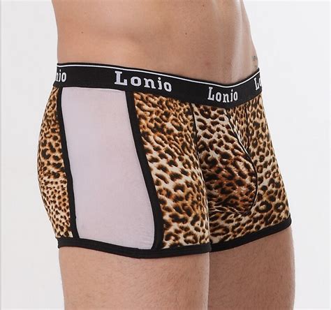 high quality sexy spandex lycra men s underwear gay leopard print male