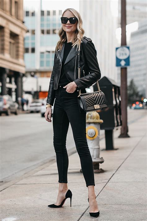 A Stylish Way To Wear A Black Leather Jacket Fashion Jackson