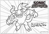 Sonic Lost Zavok Zazz Color Sheets Master Click Right A4 sketch template