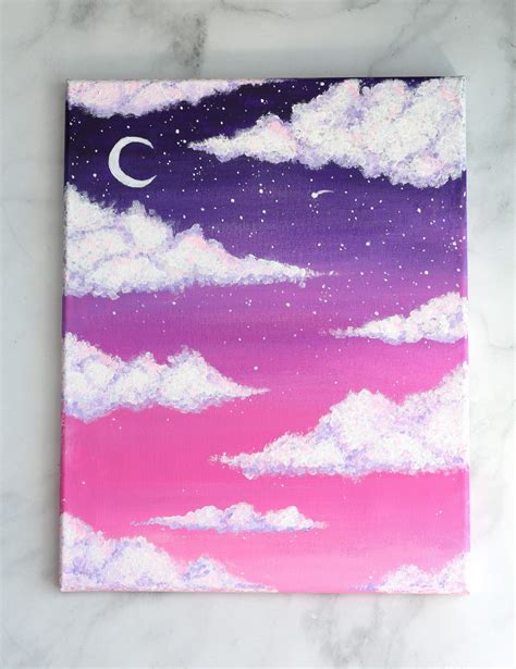 paint clouds  acrylic paint  beginners easy small