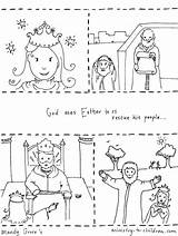 Esther Ester Storybook Bibbia Purim Christianity Bambini Colorings Uteer sketch template