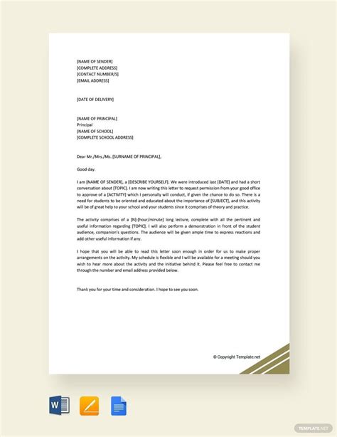 request letter  principal template  word   templatenet