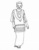 African Woman Coloring Traditional Dress Pages Scottish Drawing Color Kids Getcolorings Getdrawings sketch template