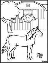 Coloring Farm Pages Horse Animals Animal Printable Barn Kids Print Colouring Horses Color Farmyard Library Clipart Rocks Popular sketch template