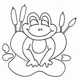 Frog Coloring Pages Kids Print Cute Theme Funny Drawing Getdrawings sketch template