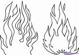 Drawing Flames Fire Flame Draw Drawings Realistic Coloring Choose Board Step sketch template