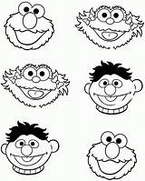 Sesame Street Coloring Pages Bert Printable Characters Ernie Face Birthday Printables Cartoon Elmo Colouring Print Clipart Sheets Cookie Monster Muppets sketch template