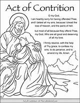 Contrition Prayers Confession Thecatholickid Printout Catholic Reconciliation Penance Sacrament Mercy Oracular sketch template