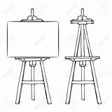 Easel Canvas Illustration Painting Wooden Cartoon Drawing Vector Sketch Stock Blank Drawn Hand Board Doodle Getdrawings Isolated Background Style Colourbox sketch template