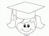 Coloring Graduation Cap Girl Gown Printable Pages Drawing Coloringpage Eu Clipart Print Kindergarten Para Graduación School Getdrawings Book Popular Gorro sketch template
