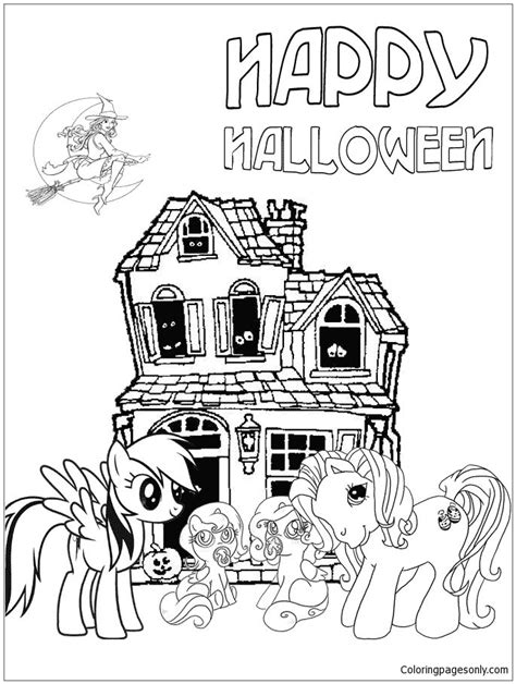 pony halloween coloring page  printable coloring pages