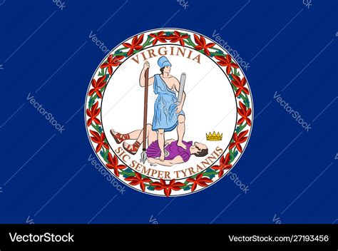 flag virginia state usa royalty  vector image
