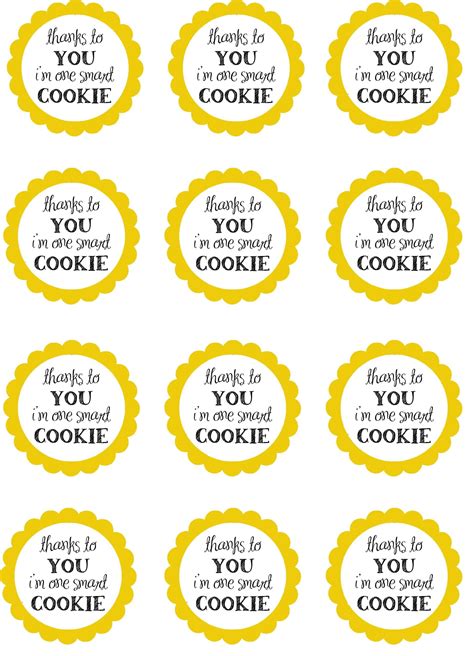 printable smart cookie tags  printable