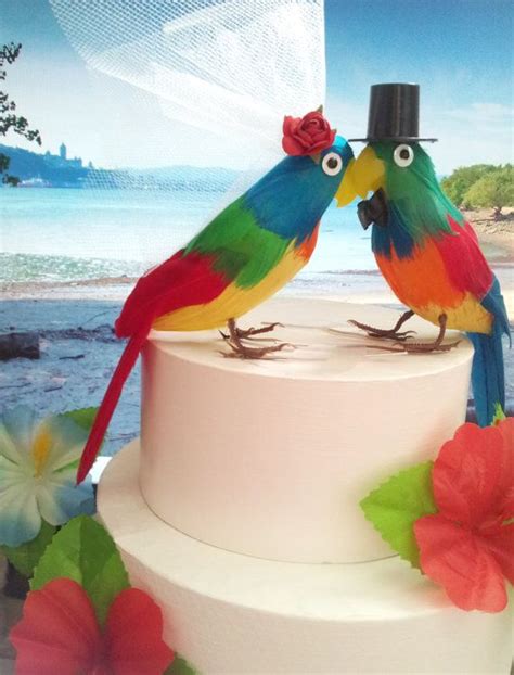 tropical wedding parrots cake topper mariage tropical etsy tropical wedding tropical
