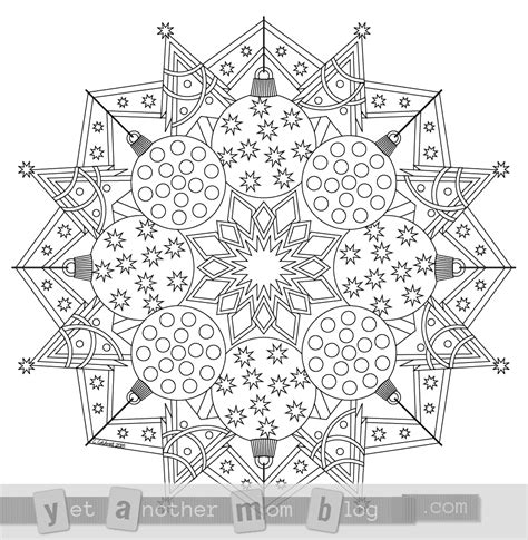 christmas mandala coloring page adult coloring pages snowflake
