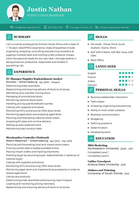 supply chain manager cv sample   resumekraft