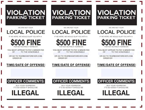 parking ticket template  word templates