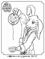 Alice Coloring Glass Looking Through Pages Disney Rabbit Cheshire Cat Hatter Mad Conversation Travels Follow Online sketch template