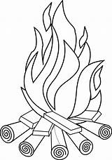 Coloring Fire Bonfire sketch template