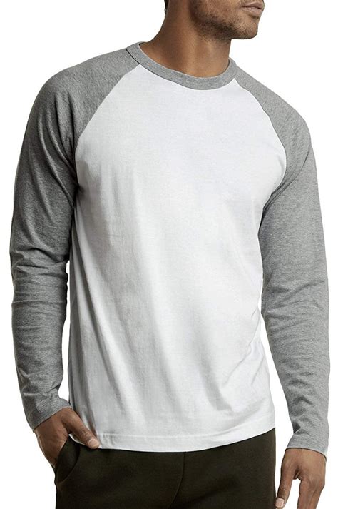dailywear mens casual long sleeve plain baseball cotton  shirts ltgreywhite xlarge walmartcom