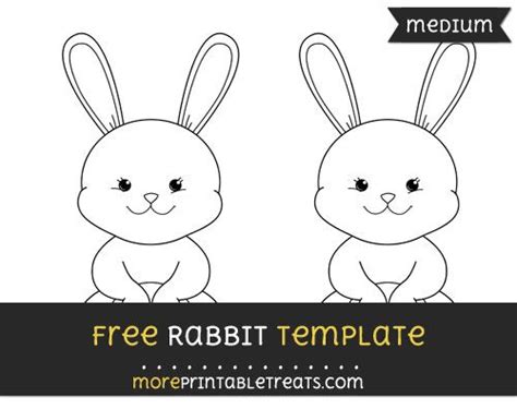 rabbit template medium  rabbits computer paper black