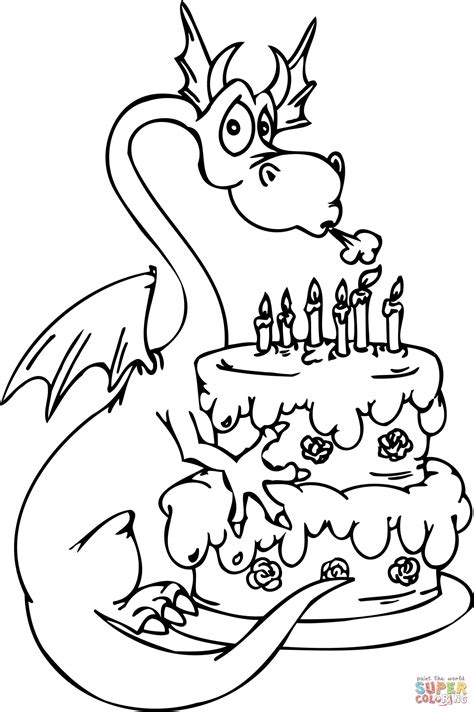 gambar cake coloring pages  printable birthday kids drawing happy