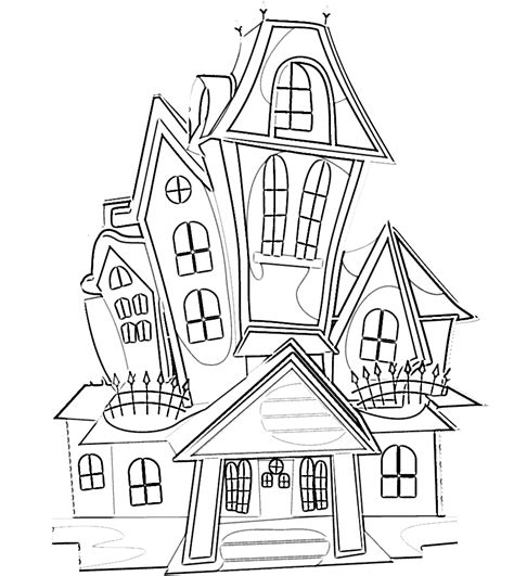 halloween house coloring pages