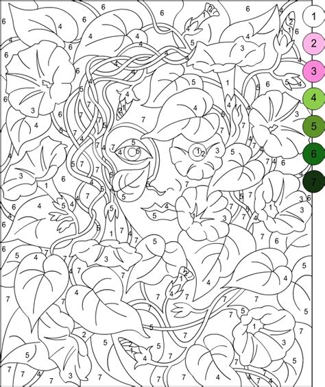 color  number coloring pages  adults coloring pages