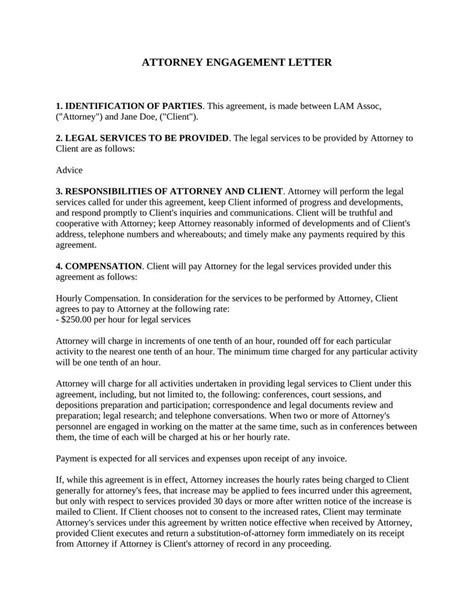 attorney engagement letter attorney docs