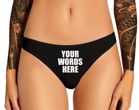 custom personalized thong panties with your words custom etsy