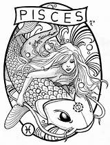 Pisces Signo Peixes Virgo Astrology Tattoos Adults Constellation Peixe Mythology Signos Book Getdrawings sketch template