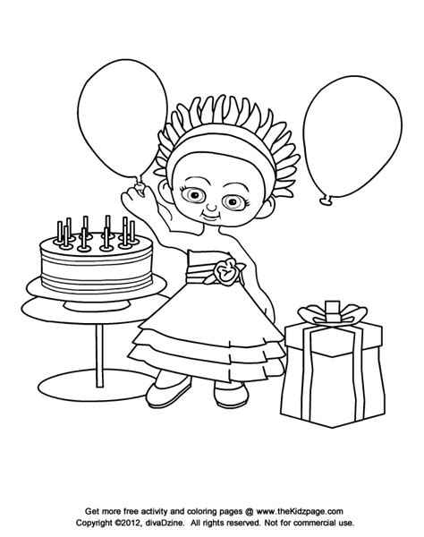 birthday party coloring page coloring home