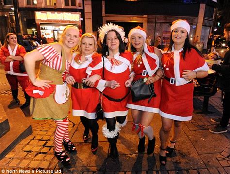christmas party revellers hit towns across the country daily mail online
