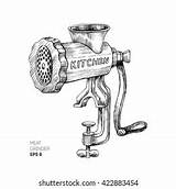 Meat Grinder Vintage Shutterstock sketch template