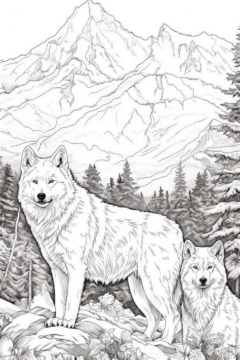 majestic wolf coloring pages  kids  adults