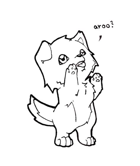 cute chibi dog drawings sketch coloring page