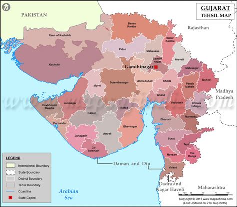 map  gujarat state district wise printable map