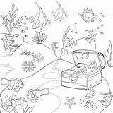 Marin Kanak Laut Gambar Korallenriff Tropische Fische Ringkasan Indah Underwater Coloring Lukisan Coloration Pemandangan Depositphotos Webtech360 sketch template