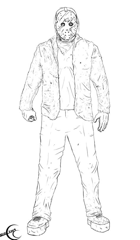 jason voorhees coloring pages sketch coloring page
