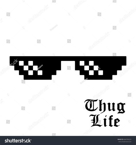 Pixel Glasses Isolated On White Background Stock Vector
