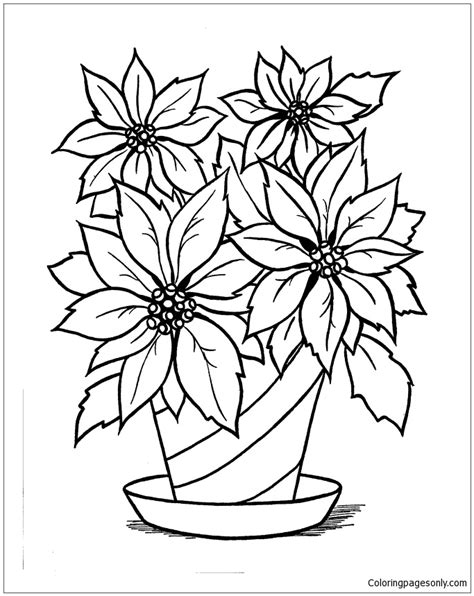 christmas poinsettia coloring pages christmas  coloring pages coloring pages  kids