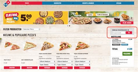 dominos couponcode met  korting smullen van je favoriete pizza