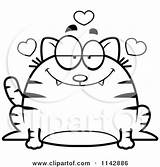Chubby Tabby Infatuated Cat Clipart Cartoon Cory Thoman Outlined Coloring Vector 2021 sketch template