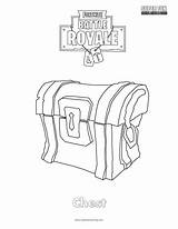 Fortnite Coloring Chest Pages Items Super Fun sketch template